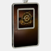 Steampunk clock Rahmen-Ornament silber (Rechts)