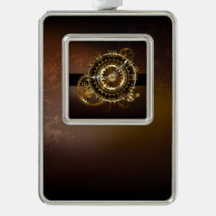 Steampunk clock Rahmen-Ornament silber