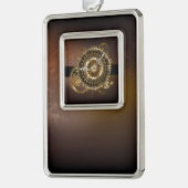 Steampunk clock Rahmen-Ornament silber (Links)