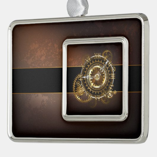 Steampunk clock Rahmen-Ornament silber (Links)