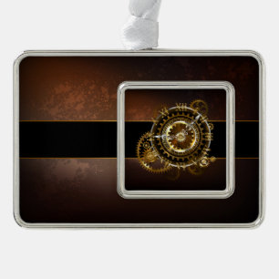 Steampunk clock Rahmen-Ornament silber