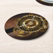 Steampunk clock runder pappuntersetzer (Angewinkelt)