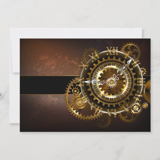 Steampunk clock save the date (Vorderseite)
