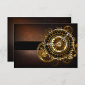 Steampunk clock save the date (Vorne/Hinten)