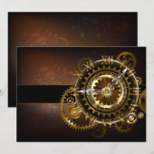 Steampunk clock save the date (Vorne/Hinten)