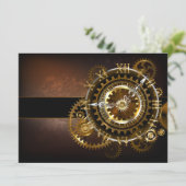 Steampunk clock save the date (Stehend Vorderseite)