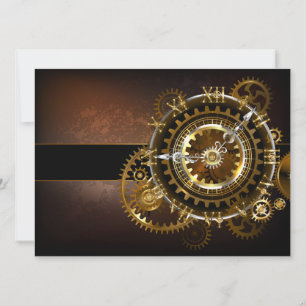 Steampunk clock save the date