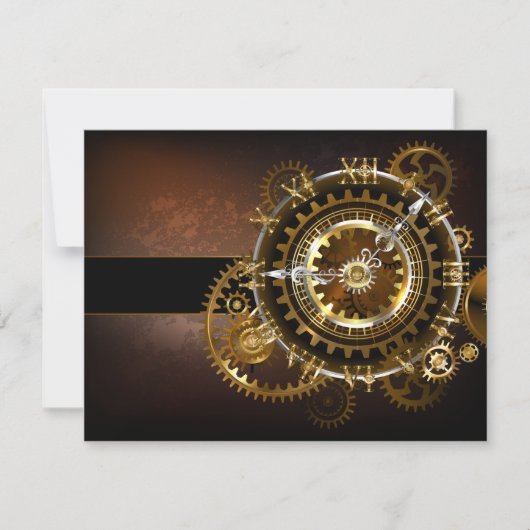Steampunk clock save the date (Vorderseite)