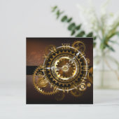 Steampunk clock save the date (Stehend Vorderseite)