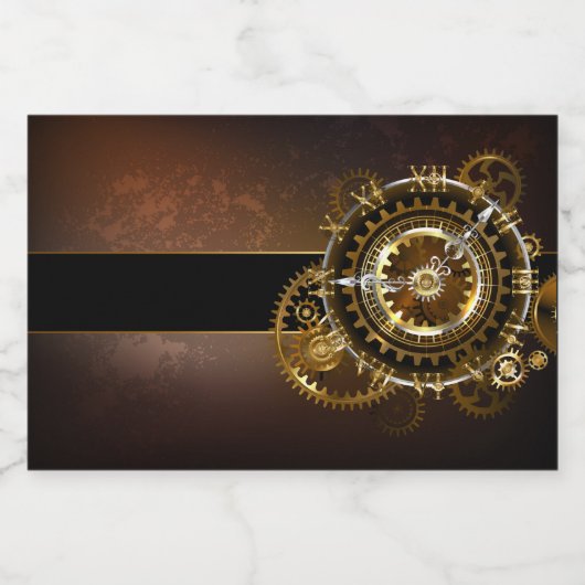 Steampunk clock schaumweinetikett (Einzelnes Label)