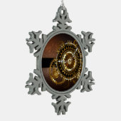 Steampunk clock schneeflocken Zinn-Ornament (Links)