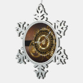 Steampunk clock schneeflocken Zinn-Ornament (Rechts)
