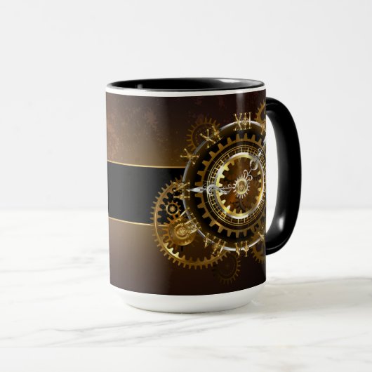 Steampunk clock tasse (VorderseiteRechts)