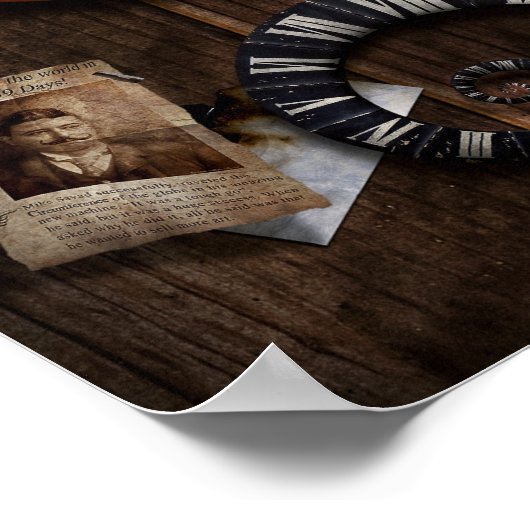 Steampunk - Clock - Time machine Poster (Ecke)