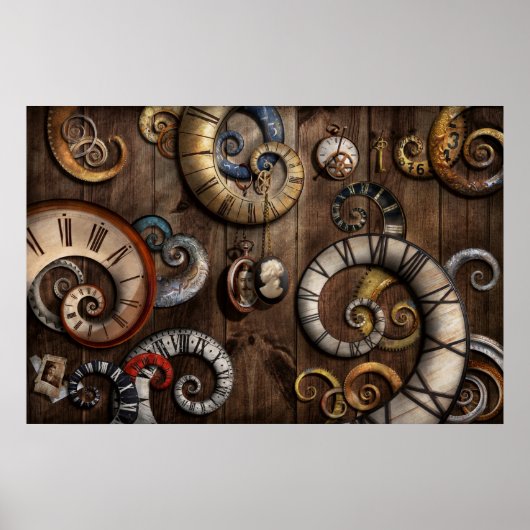 Steampunk - Clock - Time machine Poster (Vorne)