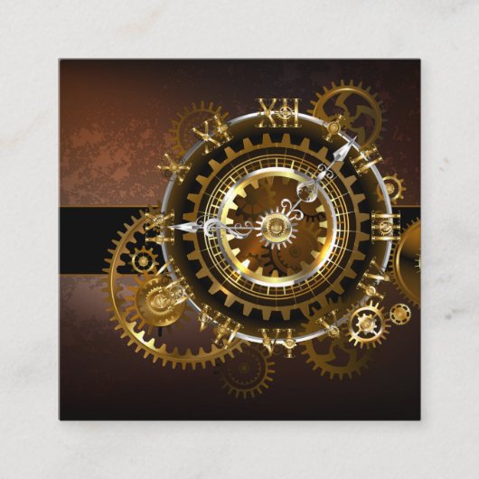 Steampunk clock treuekarte (Vorderseite)