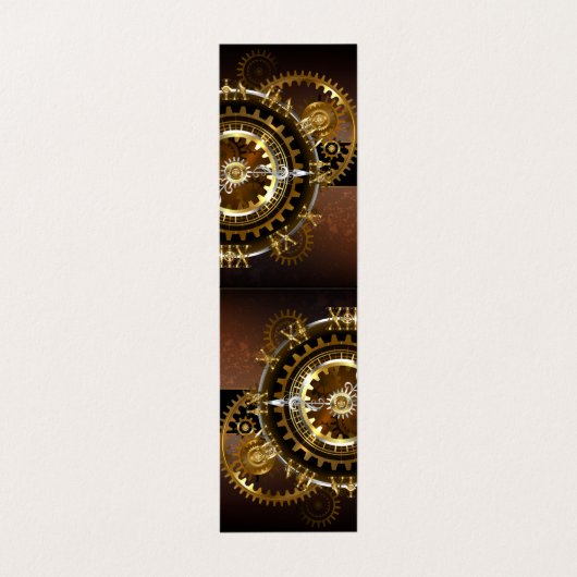 Steampunk clock visitenkarten (Außenseite Aufgefaltet)