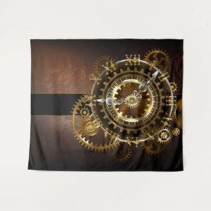 Steampunk clock wandteppich