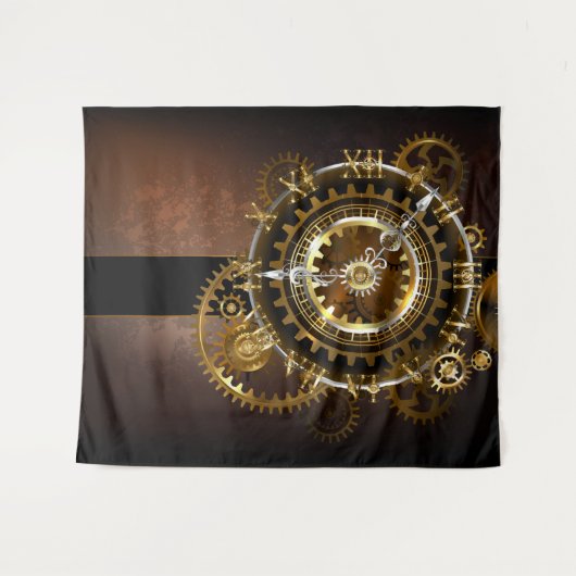 Steampunk clock wandteppich (Vorderseite (Horizontal))