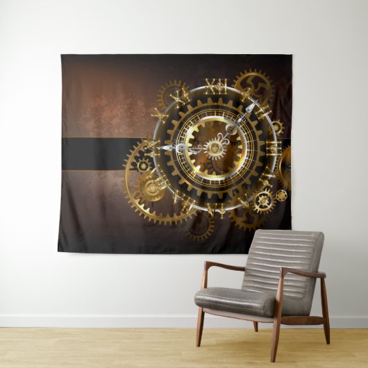 Steampunk clock wandteppich (Beispiel (Horizontal))