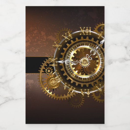 Steampunk clock weinetikett (Einzelnes Label)