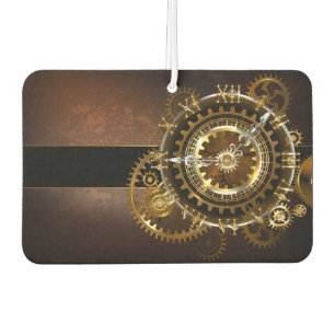 Steampunk clock with antique gears autolufterfrischer