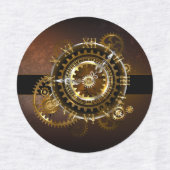 Steampunk clock with antique gears etiketten (Design 1)