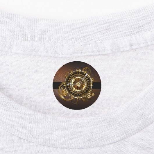 Steampunk clock with antique gears etiketten (Befestigt)