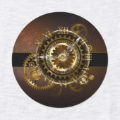 Steampunk clock with antique gears etiketten (Design 2)