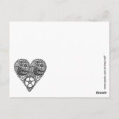 Steampunk  Clock Works and Gear Heart Postkarte (Rückseite)