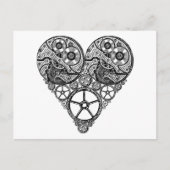 Steampunk  Clock Works and Gear Heart Postkarte (Vorderseite)