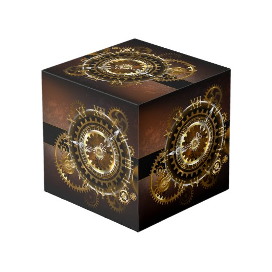 Steampunk clock würfel (Rückseite Schrägansicht)