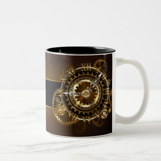Steampunk clock zweifarbige tasse (Rechts)