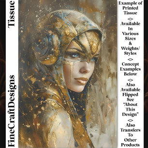 Steampunk Clockpunk Metallische Frau CV2 Decoupage Seidenpapier