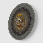 SteamPunk Clocks & Cogs Große Wanduhr (Winkel)