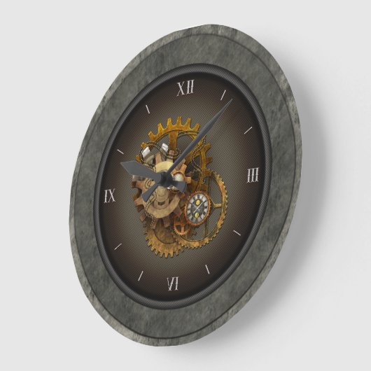 SteamPunk Clocks & Cogs Große Wanduhr (Winkel)