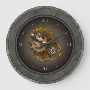 SteamPunk Clocks & Cogs Große Wanduhr