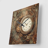 Steampunk Clocks & Gears Wall Clock Quadratische Wanduhr (Winkel)