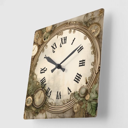 Steampunk Clocks Wall Clock Quadratische Wanduhr (Winkel)