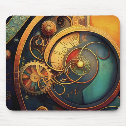Steampunk Clockwork Abstract Design Mousepad (Vorne)