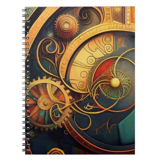 Steampunk Clockwork Abstract Design Notizblock (Vorderseite)