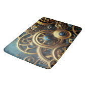 Steampunk Clockwork Gold and Teal Badematte (Schrägansicht)