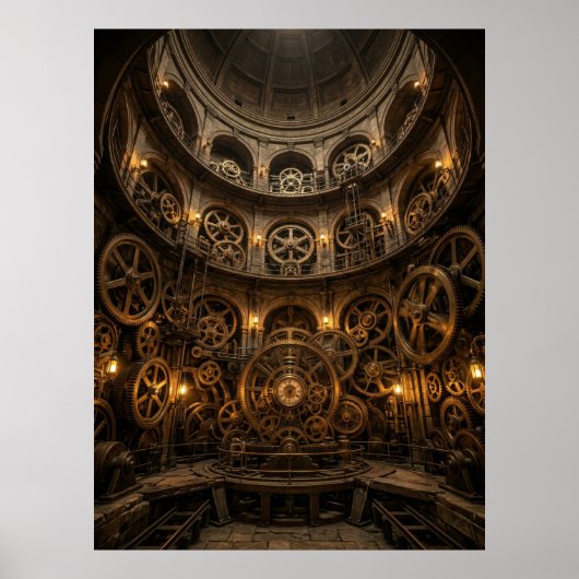 Steampunk Clockwork Machine Hall Poster (Vorne)