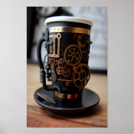 Steampunk Coffee Cup Poster