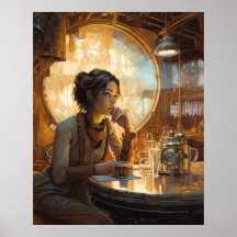 Steampunk Coffee Shop Girl