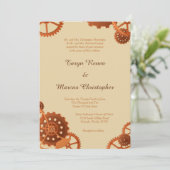Steampunk Cogs and Gears 12x18 Wedding Einladung (Stehend Vorderseite)