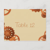 Steampunk Cogs and Gears Wedding Tischnummer Card (Rückseite)