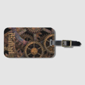 Steampunk Cogs and Wheels Personalised Gepäckanhänger (Vorderseite (Horizontal))
