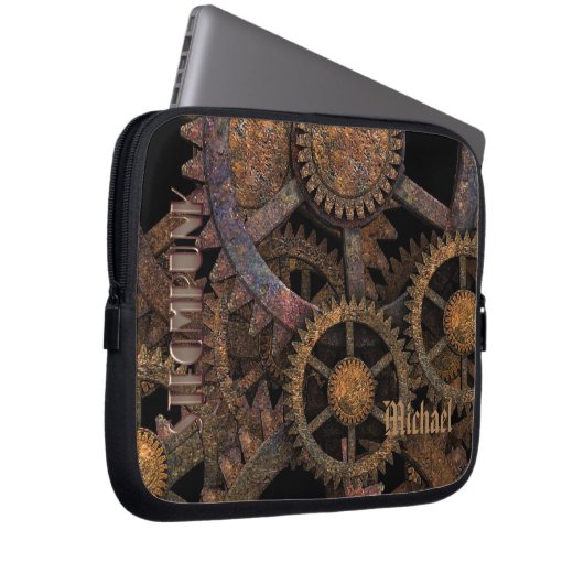 Steampunk Cogs and Wheels Personalised Laptopschutzhülle (Vorne Rechts)