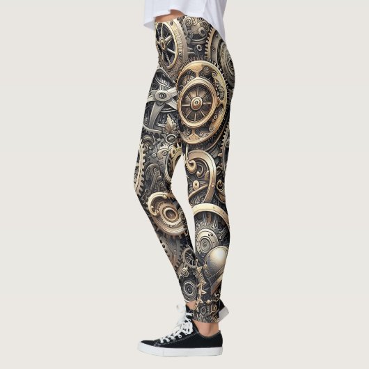 Steampunk Cogs & Gears Muster Leggings (Links)